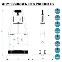Pressa idraulica da officina 6t Pressa con telaio ad A per cuscinetti