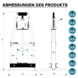 Pressa idraulica da officina 6t Pressa con telaio ad A per cuscinetti