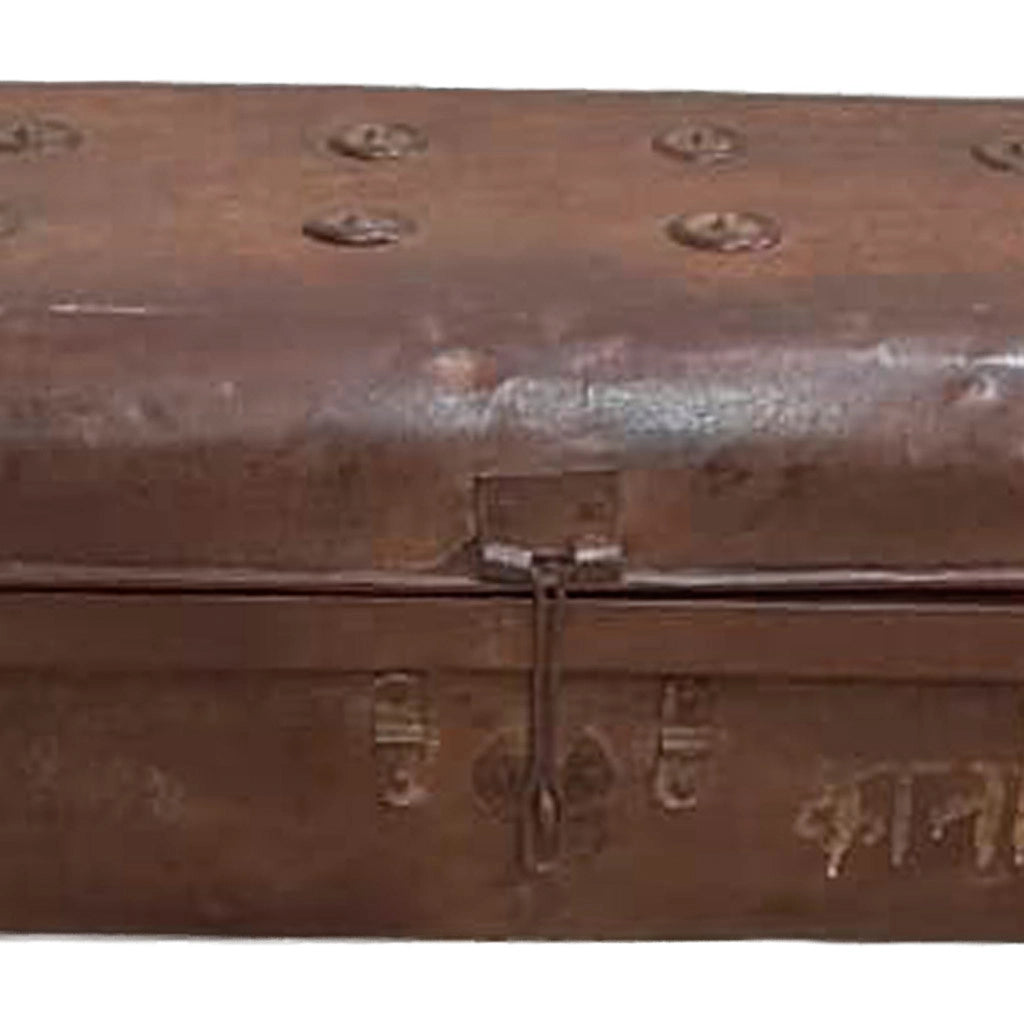 Valigia artigianale in metallo, 67x37x25h cm