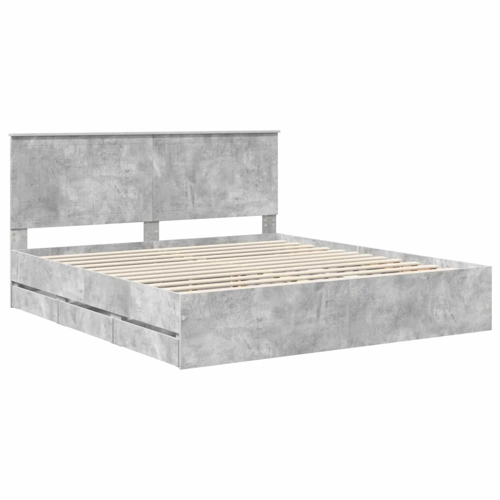 Struttura del letto con cassetto Grigio cemento 180 x 200 cm 3411092
