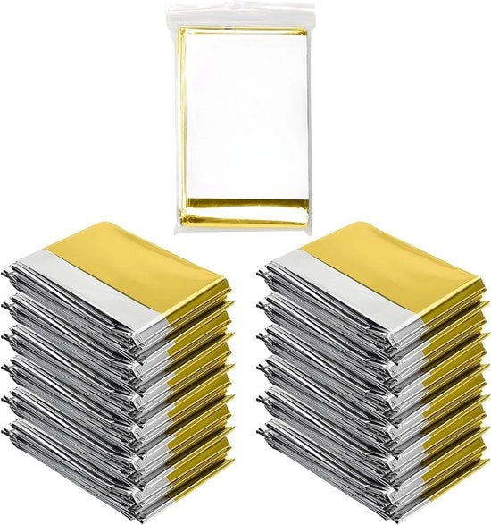 Nastro di sopravvivenza - Tela termica - Nastro di emergenza - Nastro di salvataggio - Tela di emergenza - Nastro di isolamento - Kit di emergenza - Nastro di isolamento termico - Sicurezza - Oro - Argento - Sottocooling - Sopraelevazione termica