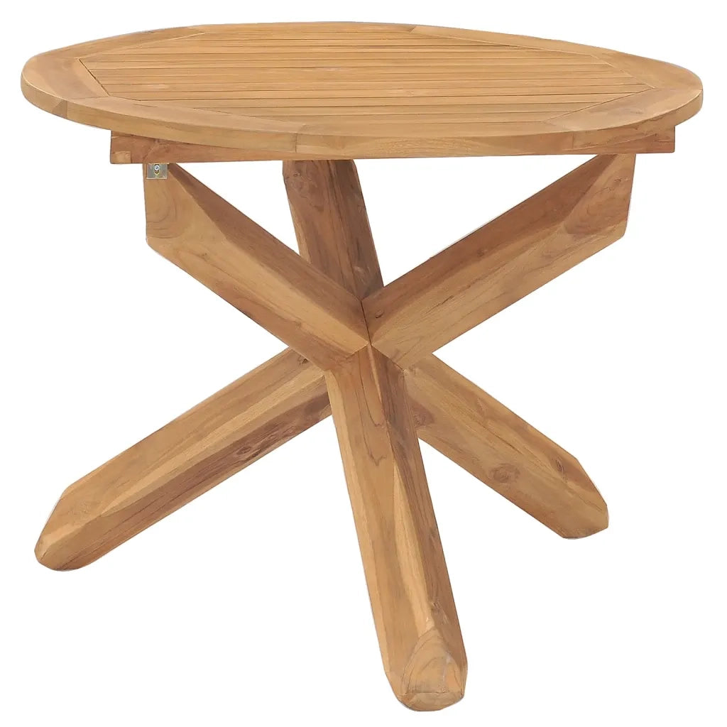 Tavolo da Pranzo da Giardino Ã˜90x75cm in Legno Massello di Teak cod mxl 34109