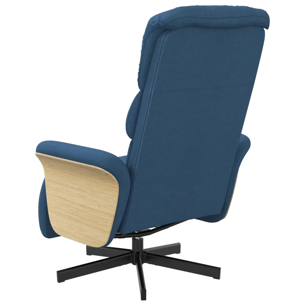 Divano Sedia-Poltrona Reclinabile con Poggiapiedi Blu in Tessuto 425925