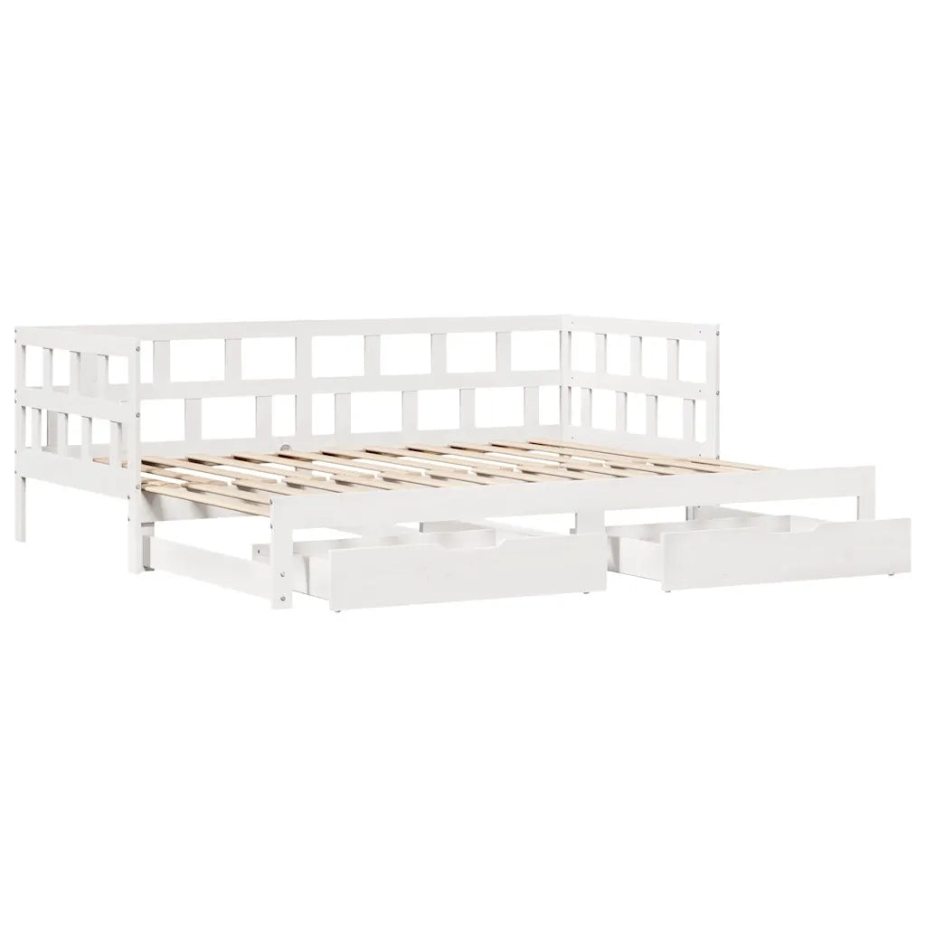 Letto Estraibile con Cassetti senza Materasso Bianco 90x200 cm 3302208