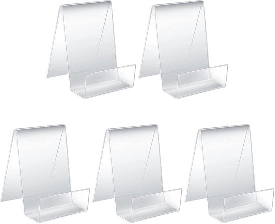 Supporto per libri in acrilato trasparente - Tavolo di supporto - Sedia per tablet - Supporti per libri - Sedia per pittore - Per foto, libri, musica, artigianato - Set da 5 pezzi