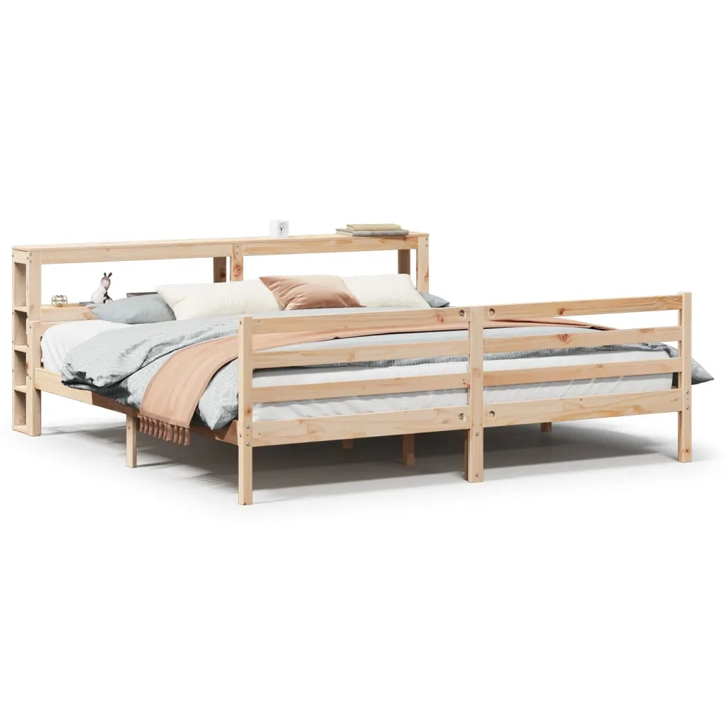 Giroletto con Testiera 200x200 cm in Legno Massello di Pino 3305951