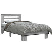 Letto singolo | Letto per adulti | Struttura letto con testata Sonoma grigio 80 x 200 cm