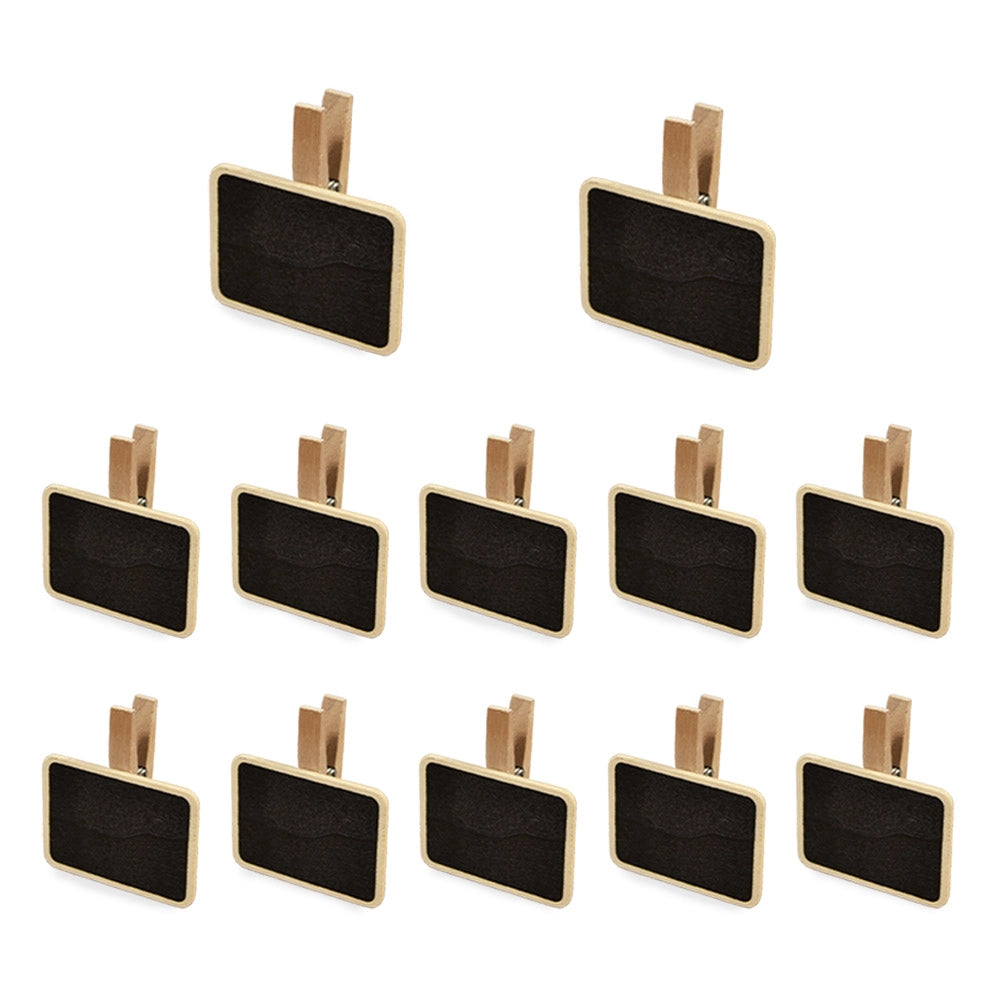Lavagnette Rettangolari con Mollettina in Legno Set da 12 Pezzi Segnaposto 7x5cm