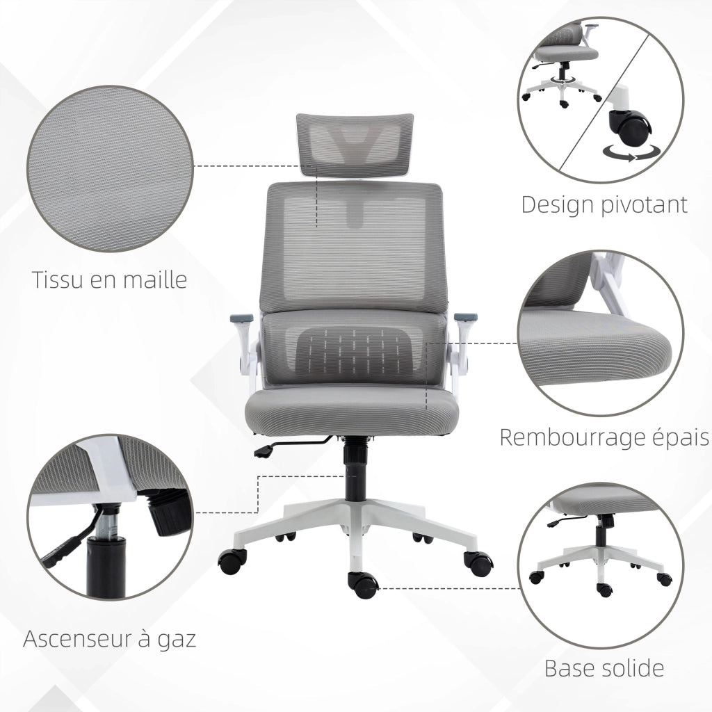 Sedia da ufficio ergonomica regolabile in tessuto ¨C zephmum ¨C Grigio