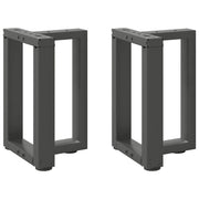 Set di 2 gambe per tavolino a forma di T progettate per un facile montaggio 38 x 25 x 43 cm acciaio antracite 02_0057296