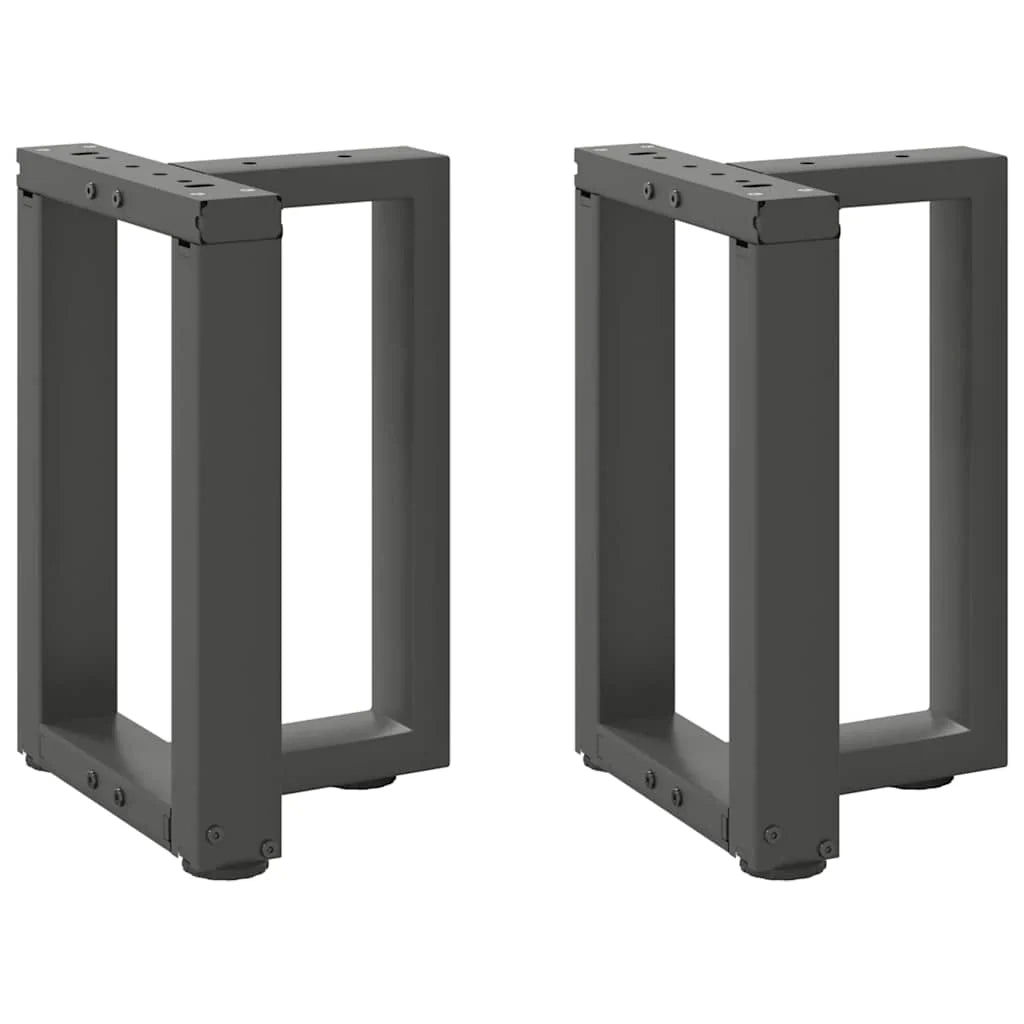 Set di 2 gambe per tavolino a forma di T progettate per un facile montaggio 38 x 25 x 43 cm acciaio antracite 02_0057296