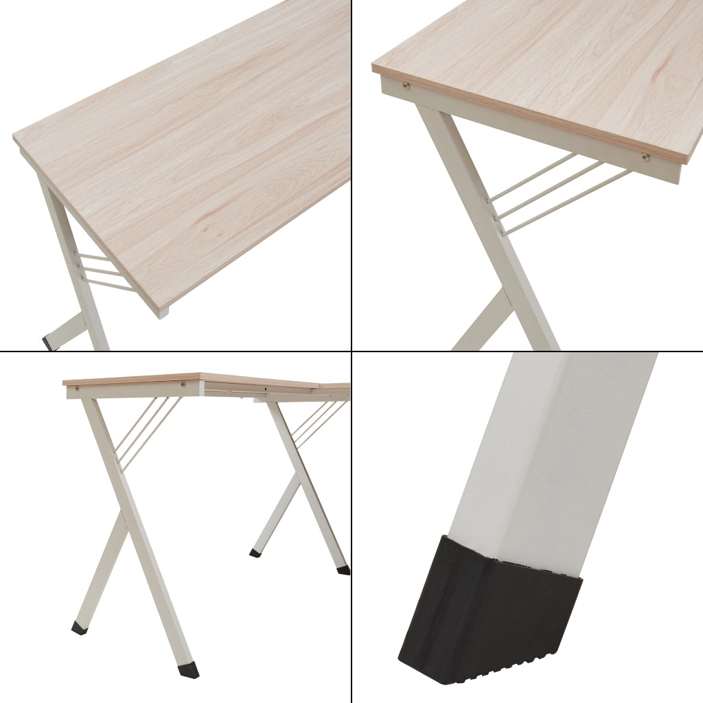 Scrivania Angolare Tarielarg con Supporto per Computer 158x120x75 cm Effetto Rovere [en.casa]