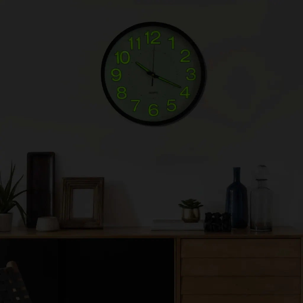 Orologio da Parete Luminoso Nero 30 cm 325166