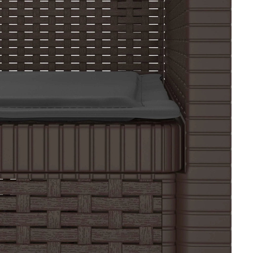 Poltrona a 1 Posto con Cuscino Aspetto Rattan PP Marrone 8011857