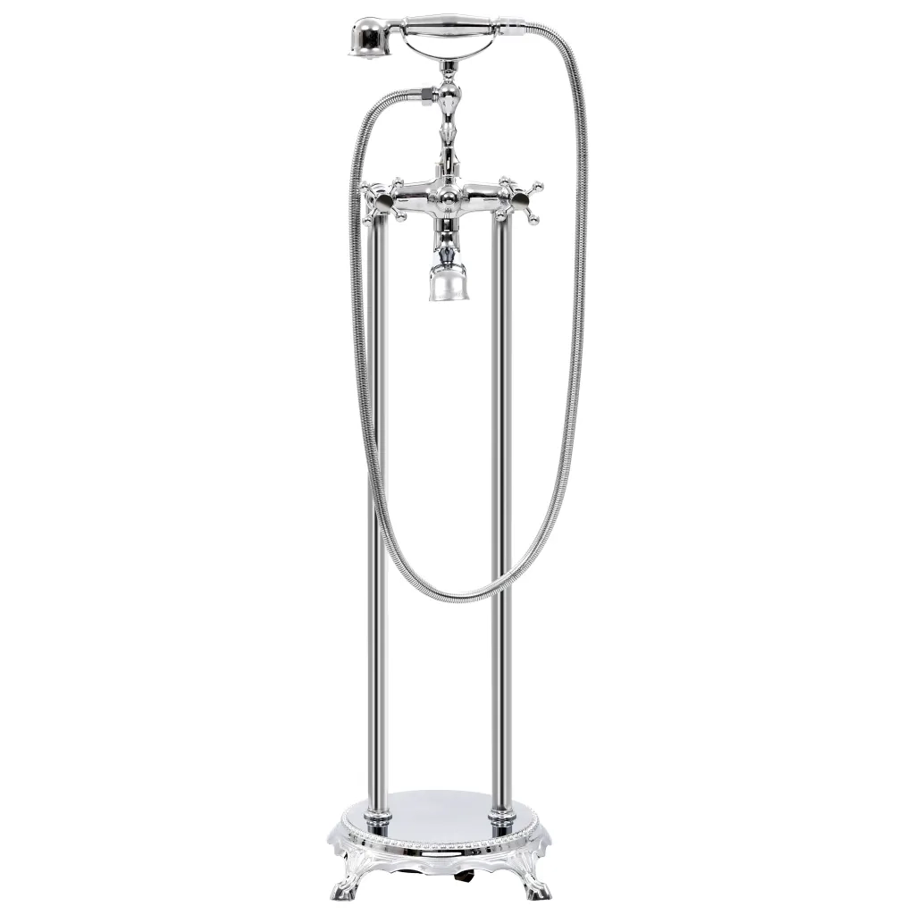 Rubinetteria a Colonna per Vasca Acciaio Inox 99,5 cm Argento cod mxl 40867