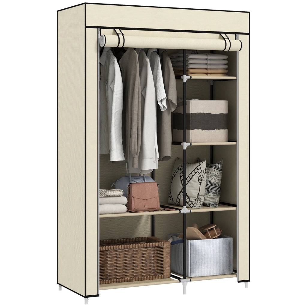Armadio Guardaroba Portatile ¨C zephmum ¨C 103x43x162.5 cm, Crema