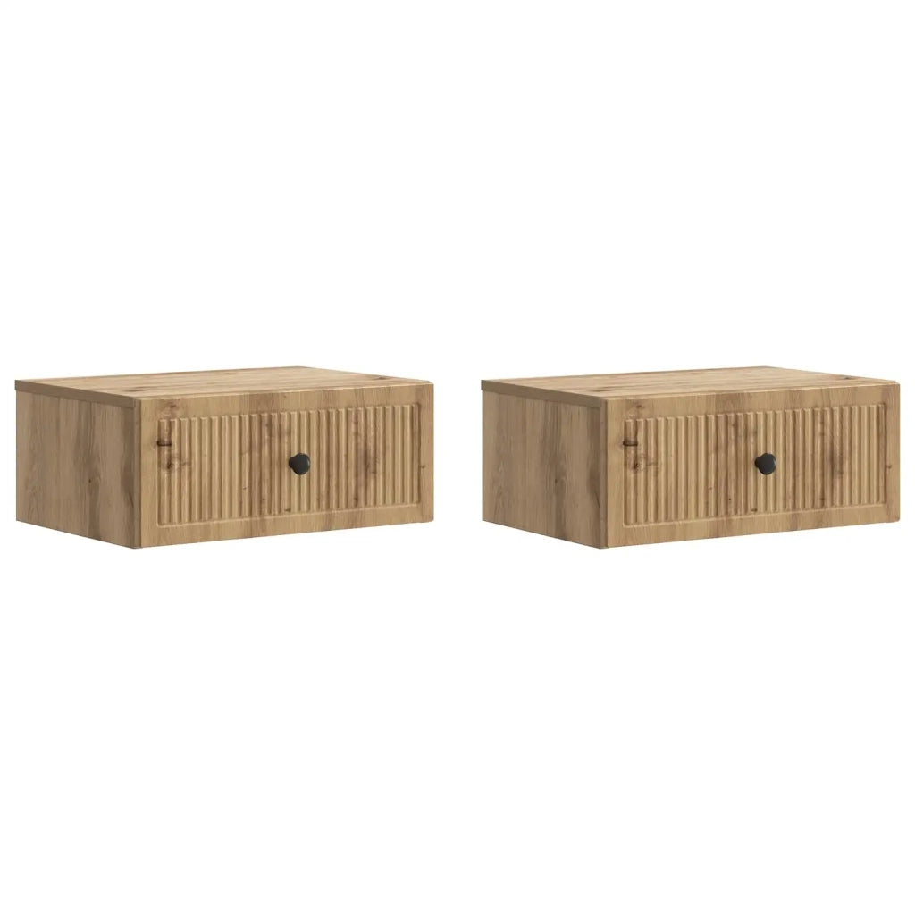Armadio da Notte 2 pcs Rovere Artigianale 49 x 34,5 x 20 cm 897954