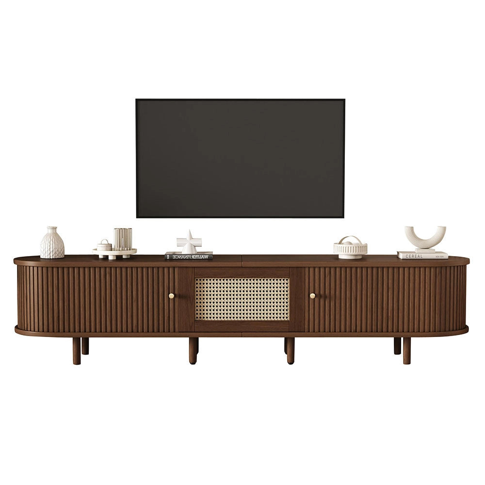 Mobile TV rotan - Xylo - 180cm noce piedi regolabili 30kg