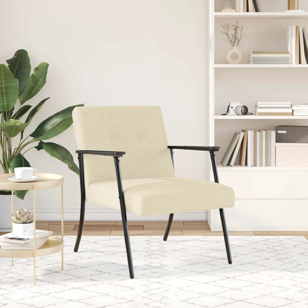 Poltrona-Poltroncina-Divano Sedia Crema Tessuto 374508