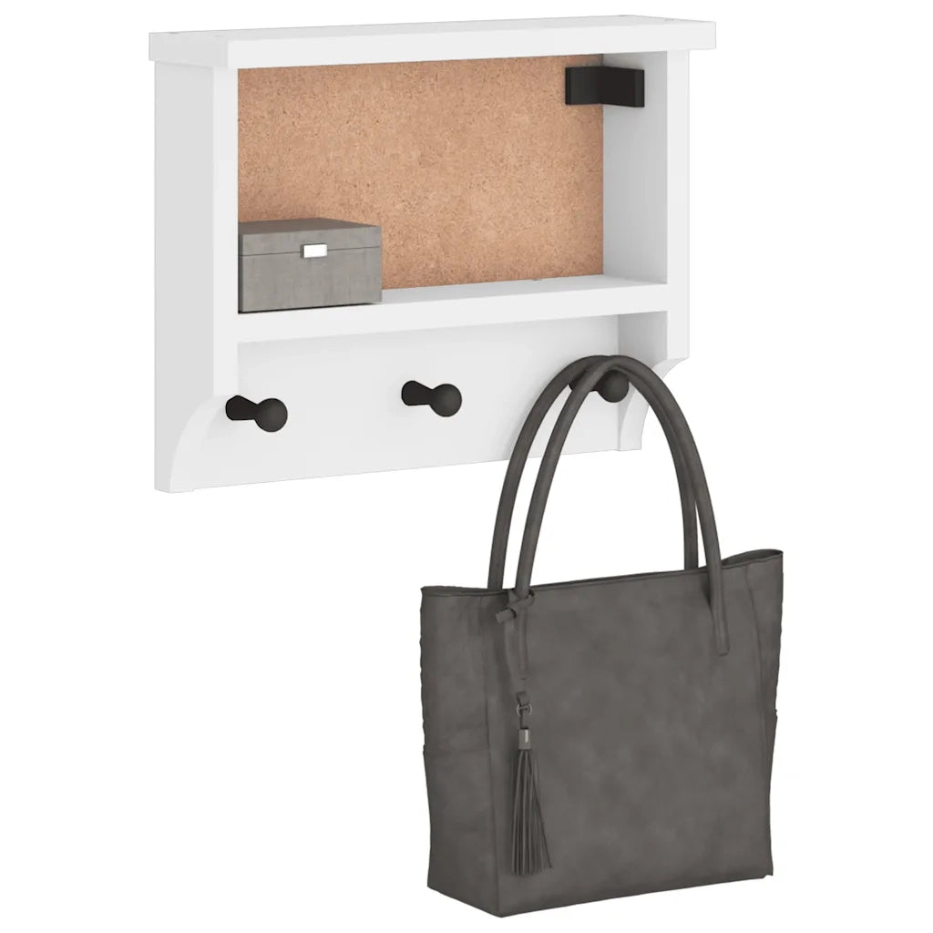 Appendiabiti da Parete SANDNES Bianco 45x12x35 cm Legno di Pino CFW1227940