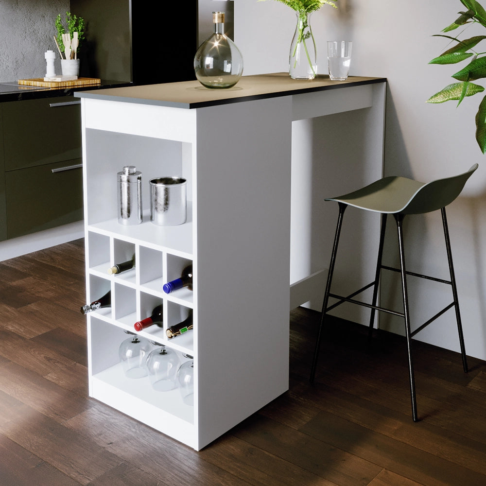 Vicco Tavolo bar alto Bianco/antracite 115 x 50 cm