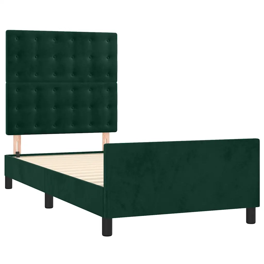 Giroletto senza Materasso Verde Scuro 80x200 cm in Velluto 3125968