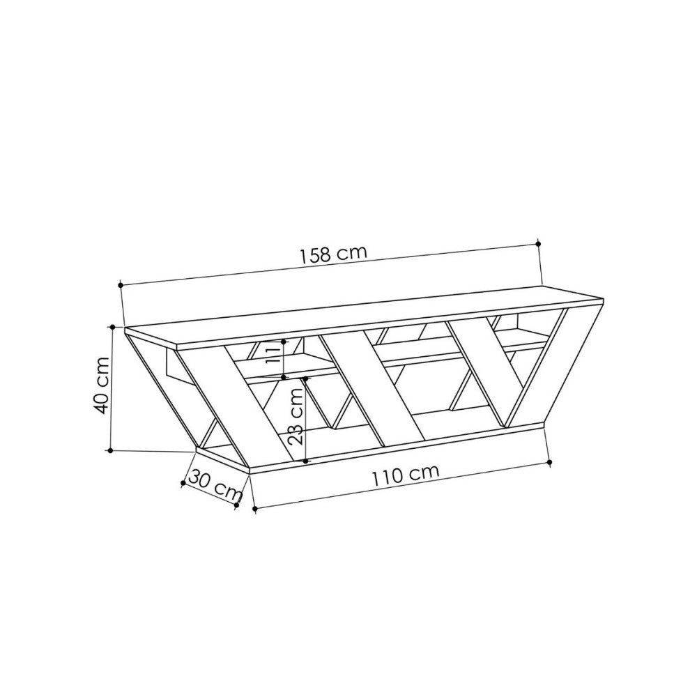 Porta TV Ralla 158x30x40h colore antracite