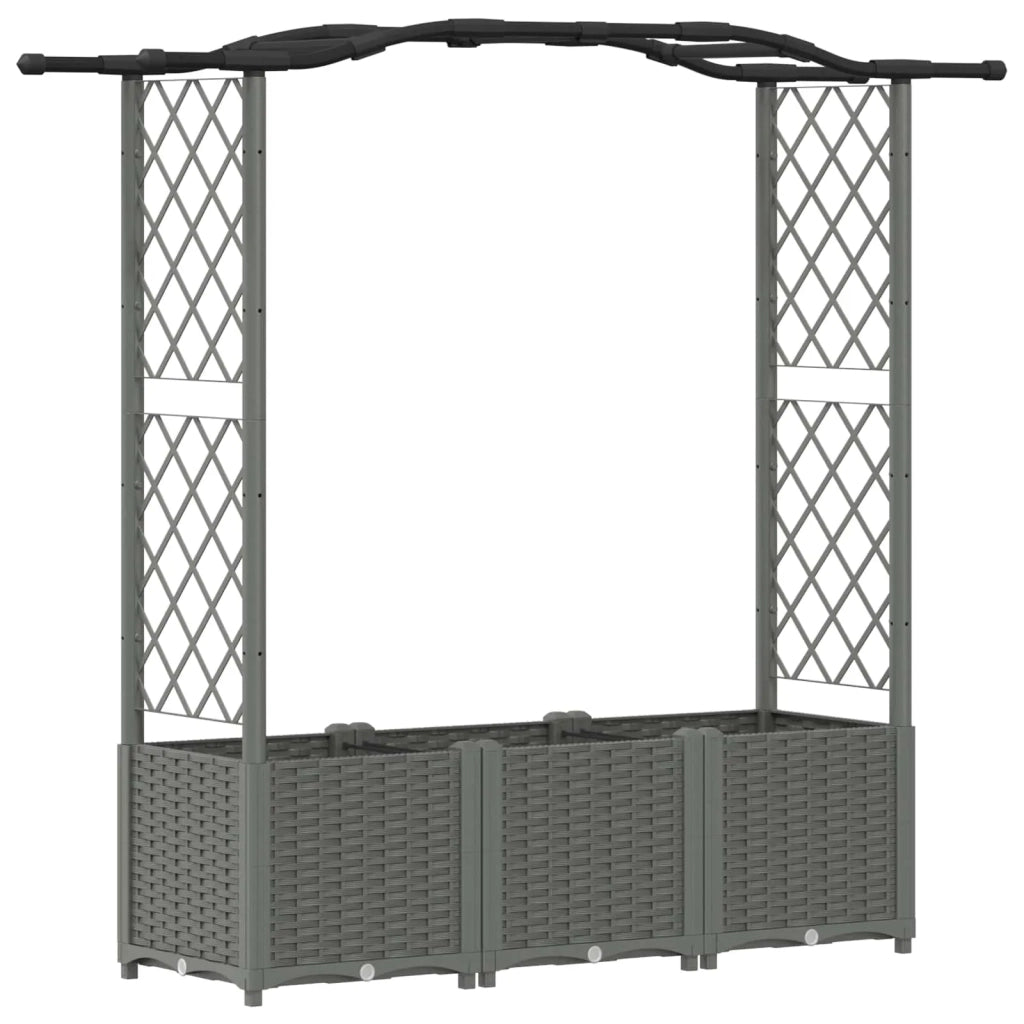 Letto Rialzato con Griglia e Tetto Grigio chiaro PP 42032579