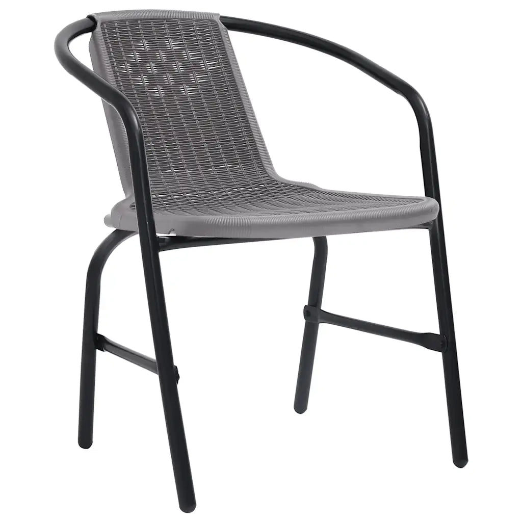 Sedie da Giardino 4 pz Nere Plastica Stile Rattan Acciaio 110kg cod mxl 57111