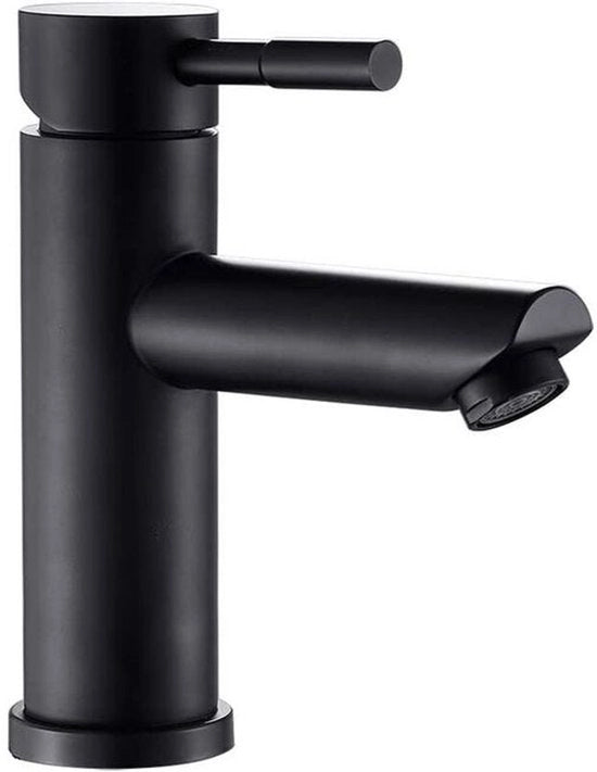 Kraan per bagno, cassa in acciaio inossidabile, miscelatore, adatto per lavabi, uscita rotonda, regolabile per entrambi i flussi d'acqua calda e fredda.