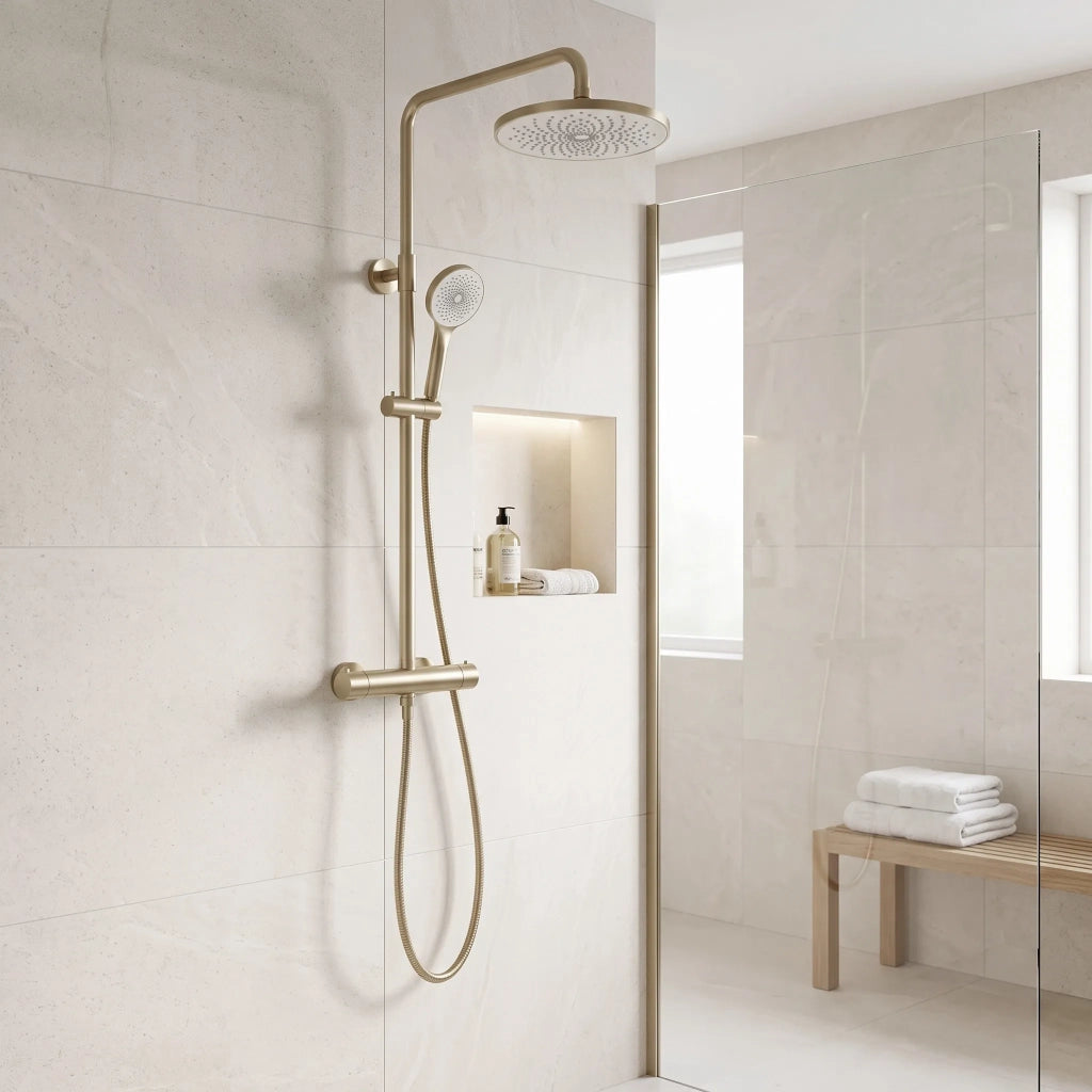 Soffione Doccia Rotondo Rea Js-021 Gold Brush