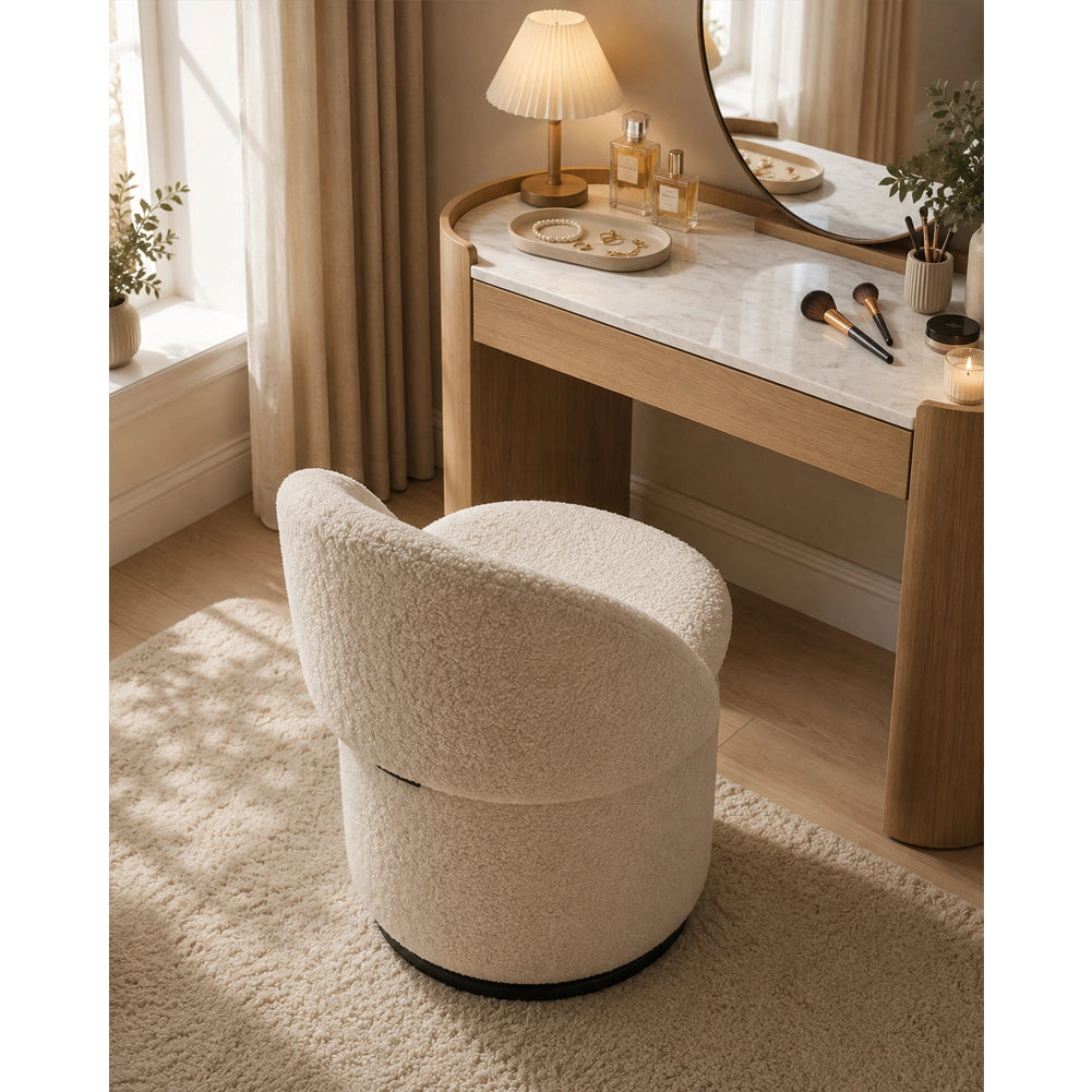 Pouf Contenitore con Schienale Reclinabile e Base Girevole Design Teddy 48x68 cm
