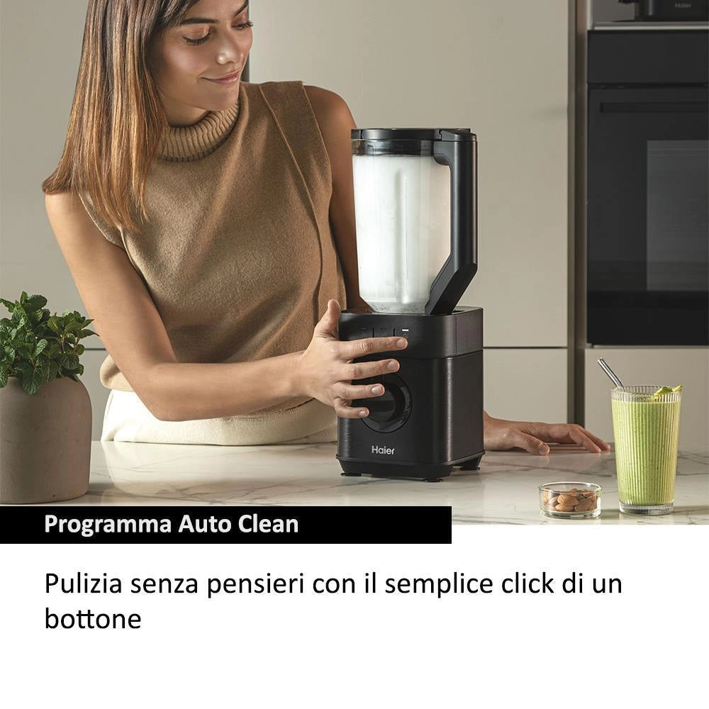 Haier Frullatore I-Master Serie 5 Obsidian grey, 6 lame in acciaio inox, Caraffa in vetro da 2 L, 3 programmi preimpostati, Personal Jug incluso