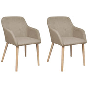 Sedie da Pranzo 2 pz Beige in Tessuto e Massello di Rovere cod mxl 62735