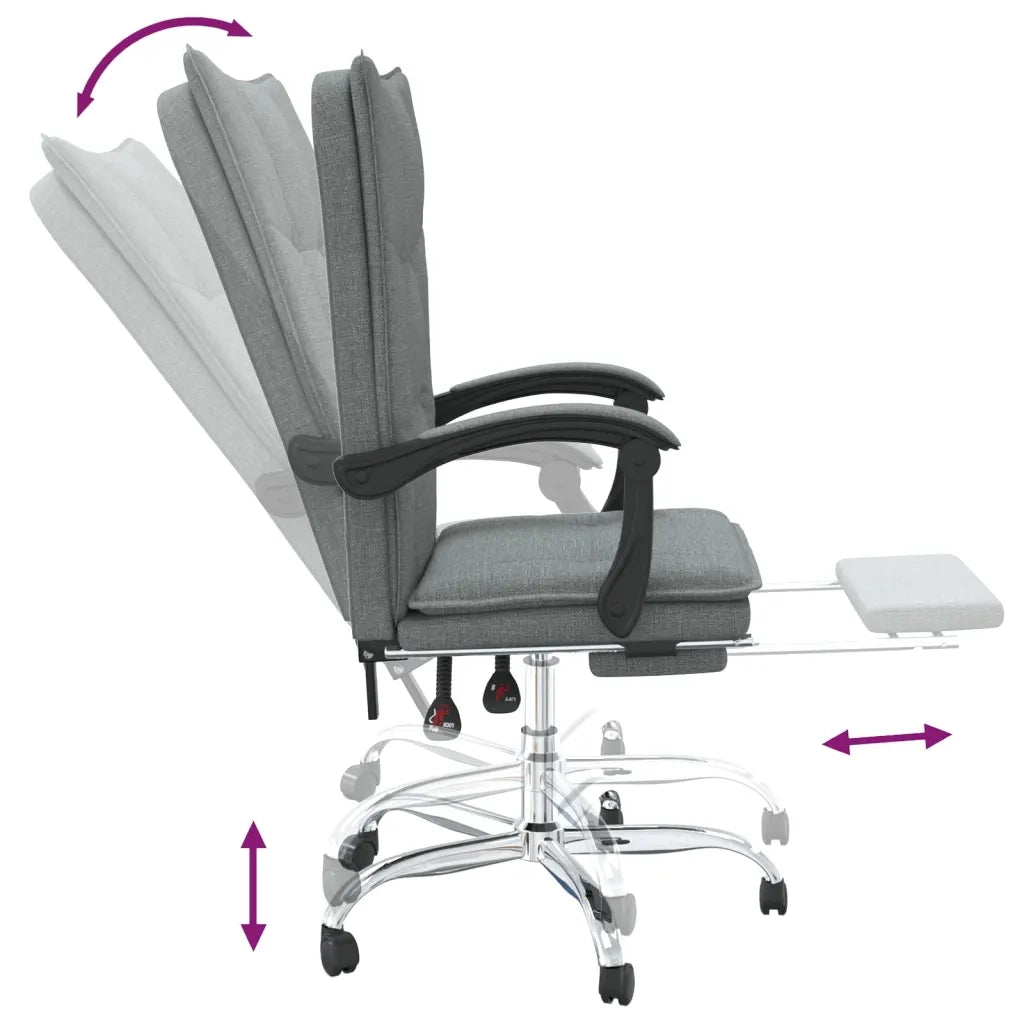 Sedia da Ufficio Reclinabile Grigio Scuro in Tessuto cod mxl 33489