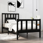 Giroletto in Legno Massello Nero 75x190 cm Small Single 3104092