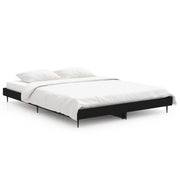 Letto matrimoniale | Letto per adulti | Giroletto Nero 135x190 cm in Legno Multistrato