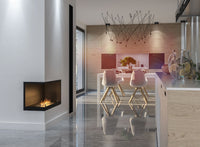 Camino a Bioetanolo da Incasso 80x45 cm Inside L800 V2 Angolo a Sinistra Nero con Vetro