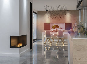 Camino a Bioetanolo da Incasso 80x45 cm Inside L800 V2 Angolo a Sinistra Nero con Vetro