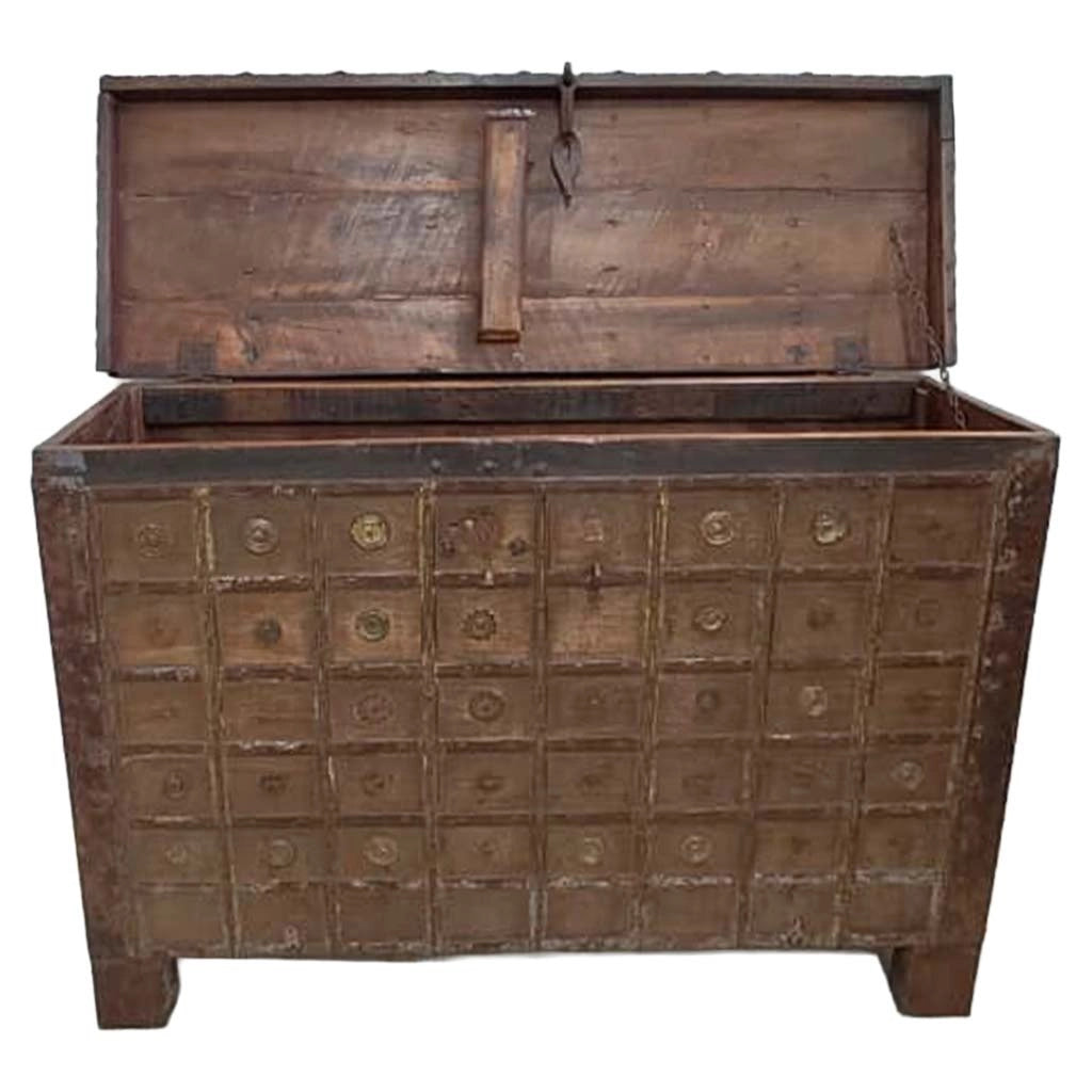 Cassa in legno fatta a mano 131x46x87h cm