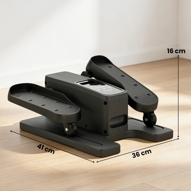 Mini ellittica per uso domestico, cross trainer elettrica da posizionare sotto il mobile con telecomando, display a LED, 12 velocit¨¤