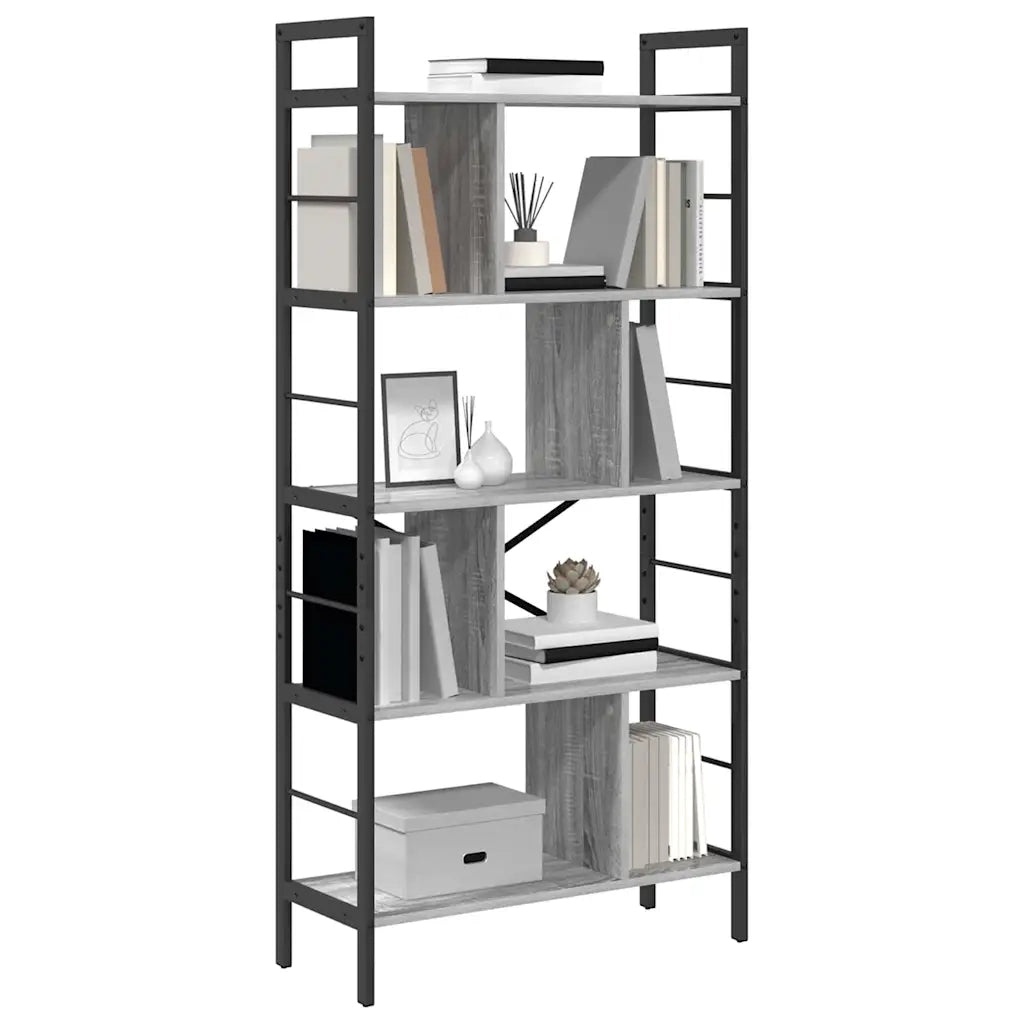 Libreria Grigio Sonoma 75 x 30 x 156 cm Legno multistrato