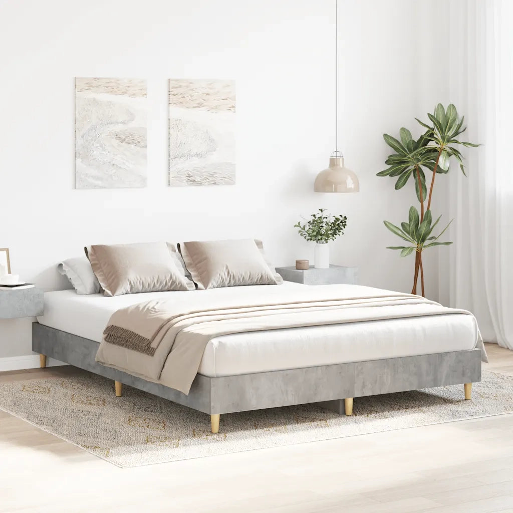 Giroletto senza Materasso Grigio Cemento 140x200 cm Truciolato
