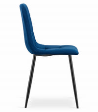 Sedia VALORA PYRA - Design ergonomico moderno in velluto blu navy x 2