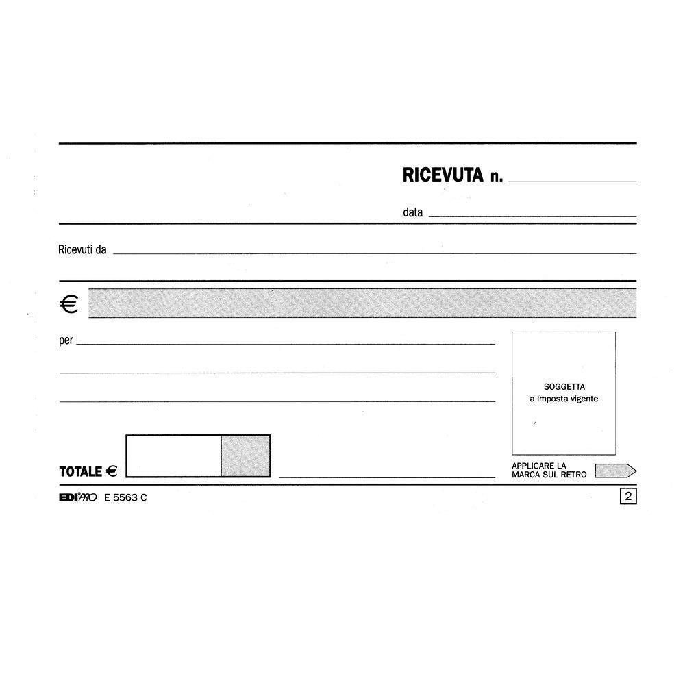 Trade Shop - Set 3 Pezzi Ricevute Generiche 13020 17x12cm 50x2 Autocopiante Contabilita' -