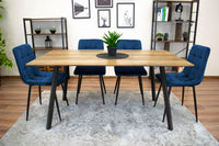 Sedia VALORA PYRA - Design ergonomico moderno in velluto blu navy x 2