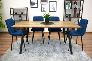 Sedia VALORA PYRA - Design ergonomico moderno in velluto blu navy x 2