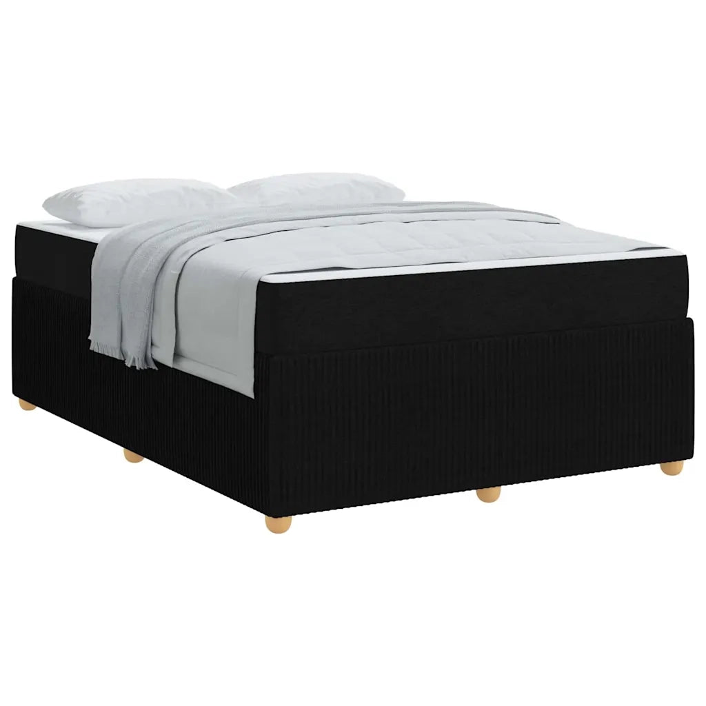 vidaXL Struttura letto con materasso Nero 140 x 200 cm Tessuto