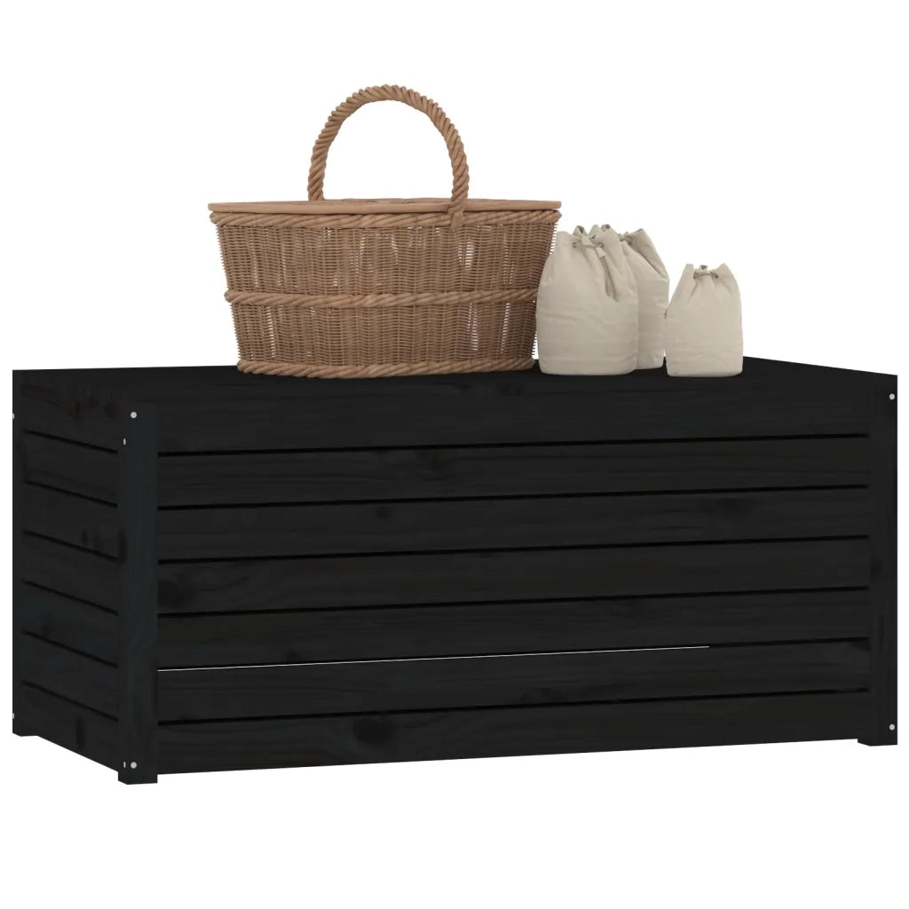 Contenitore Giardino Nero 101x50,5x46,5 cm Legno Massello Pino 823952