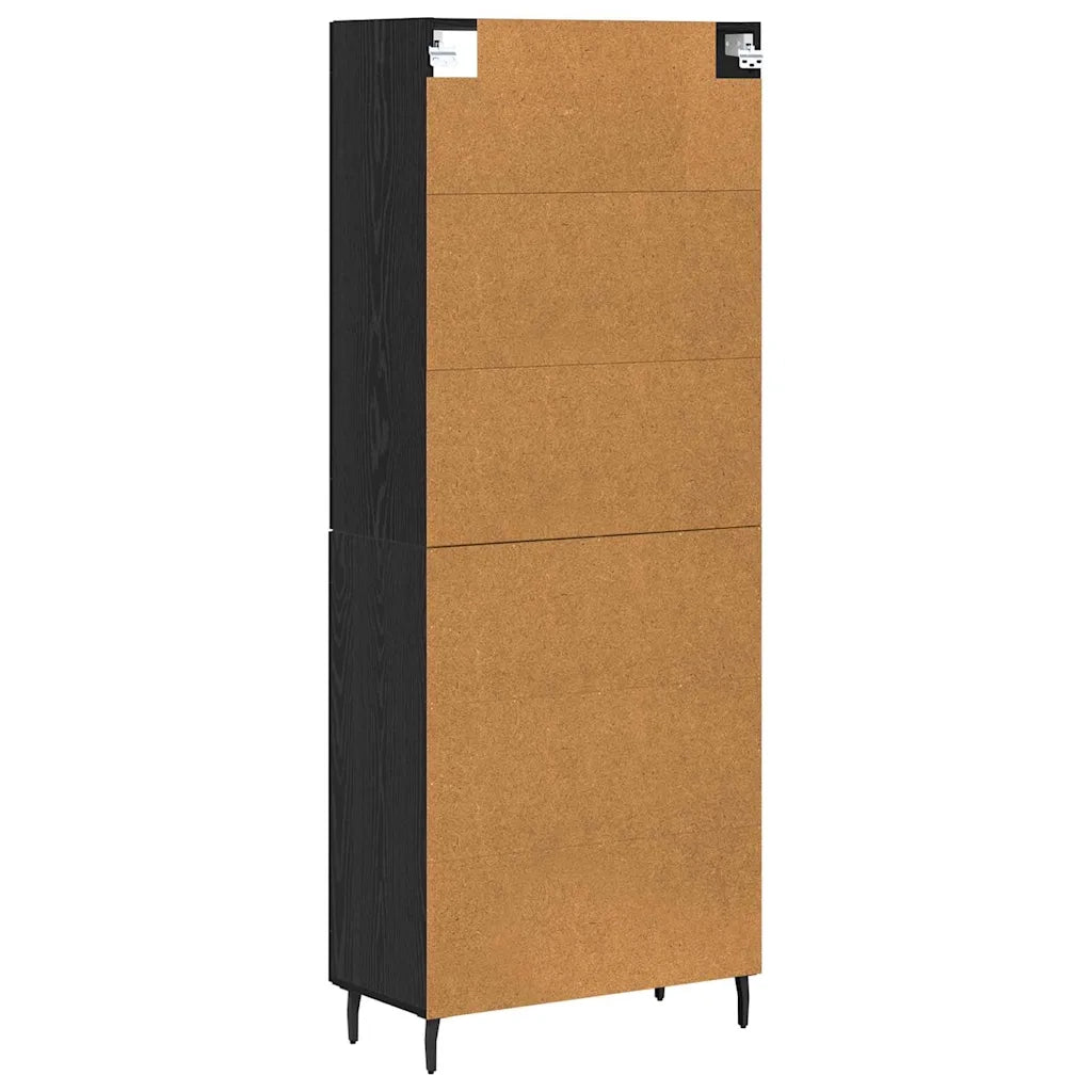 Credenza 2 pcs Rovere artigianale Legno Stratificato e Vetro 3403185